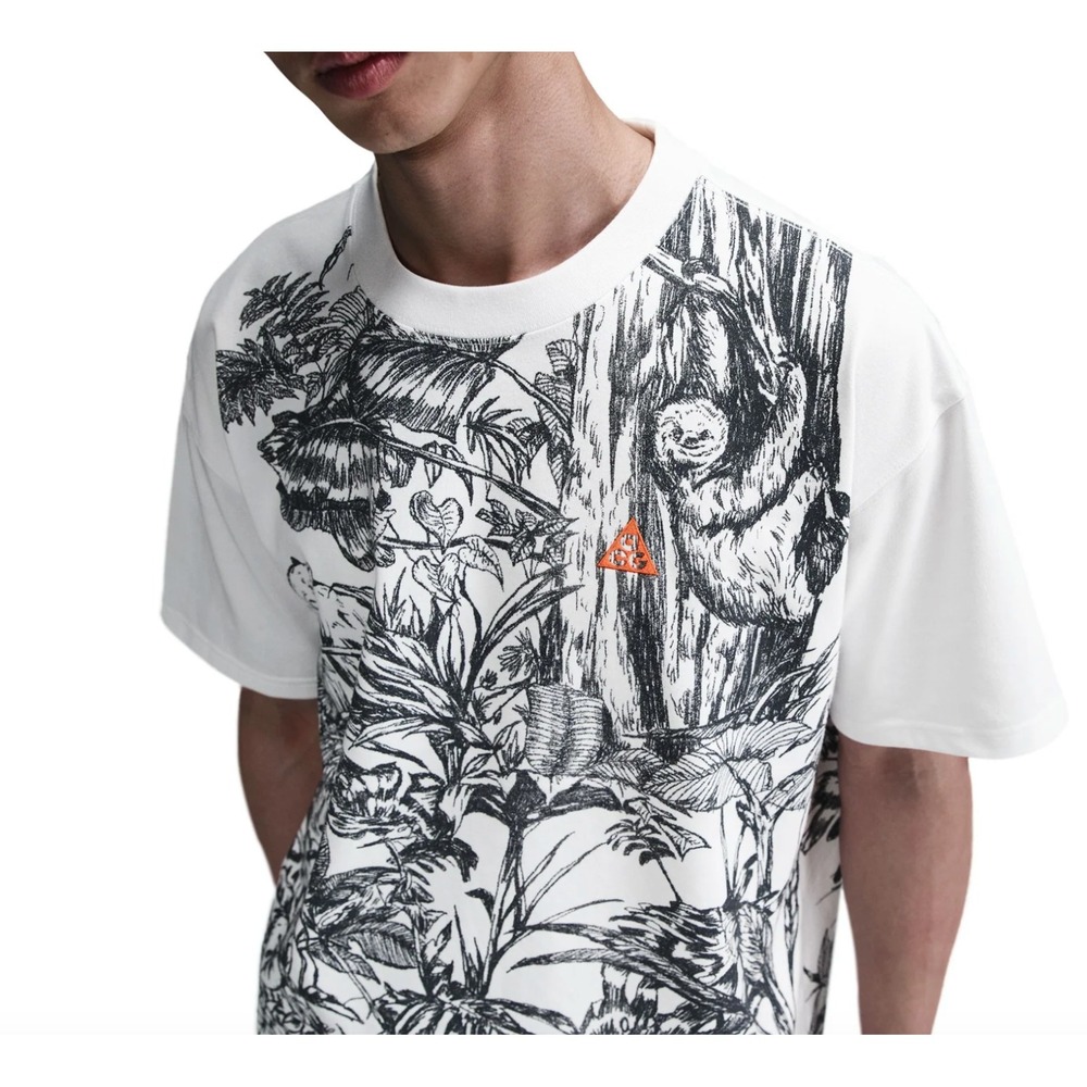 New Nike ACG XL Men's Dri-FIT Jungle Graphic T-Shirt Summit White HJ0882-121